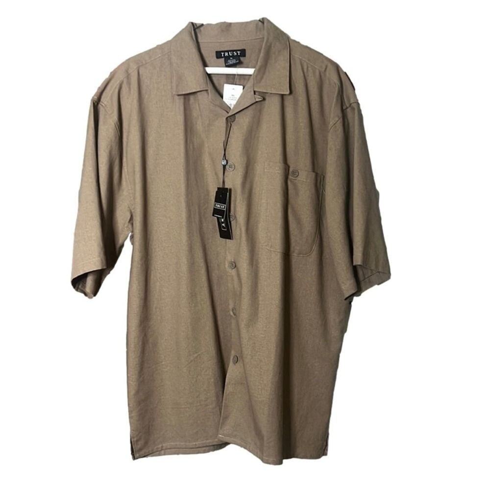 NWT TRUST LINEN BLEND MENS SHIRT SIZE XL
